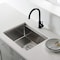 Kibi 24in Handcrafted 316 Stainless Steel 16 Gauge Single Bowl Workstation Undermount Kitchen Sink K3-S24T - alternate 6